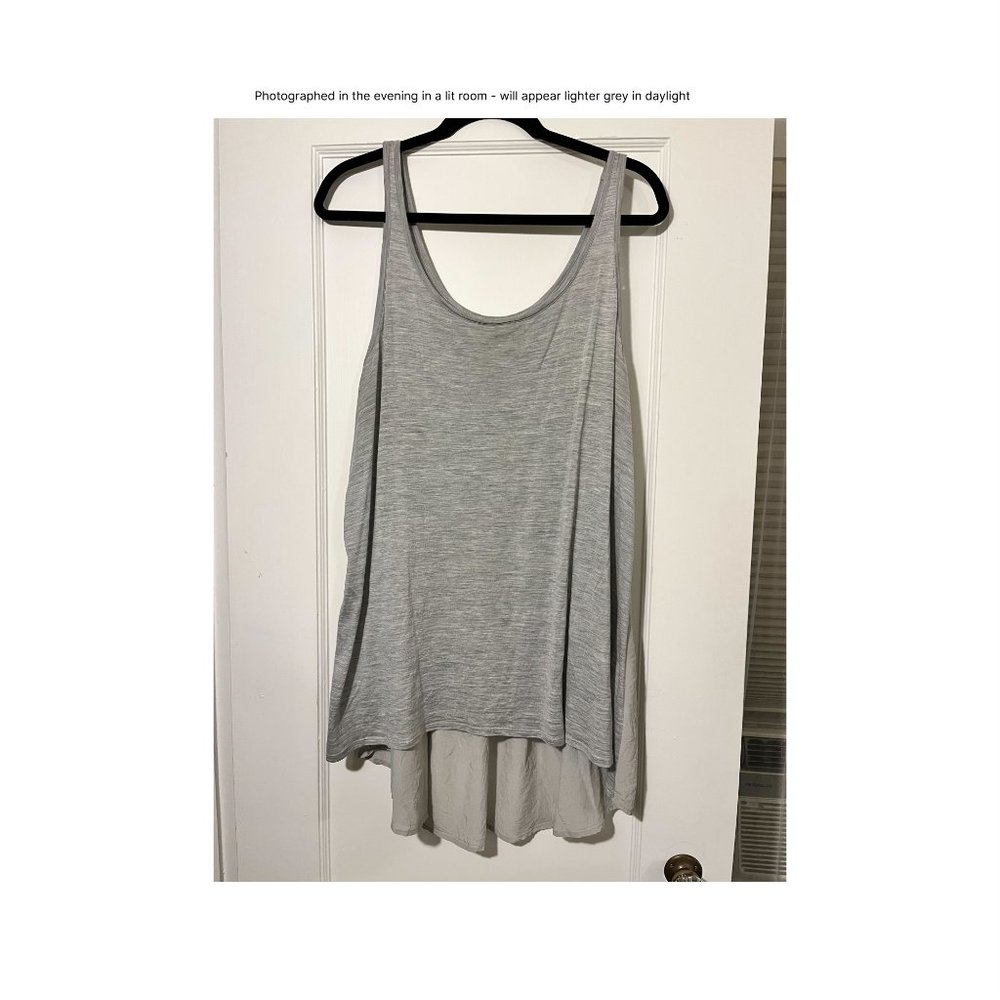 Silk Cotton Crepe De Chine Tank Top Dark Pearl
